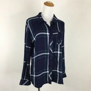 Rails Navy Blue and hunter green flannel
